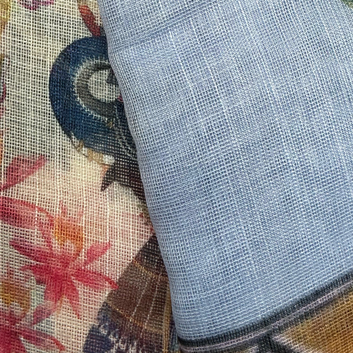 Digital Printed Linen Cotton Saree