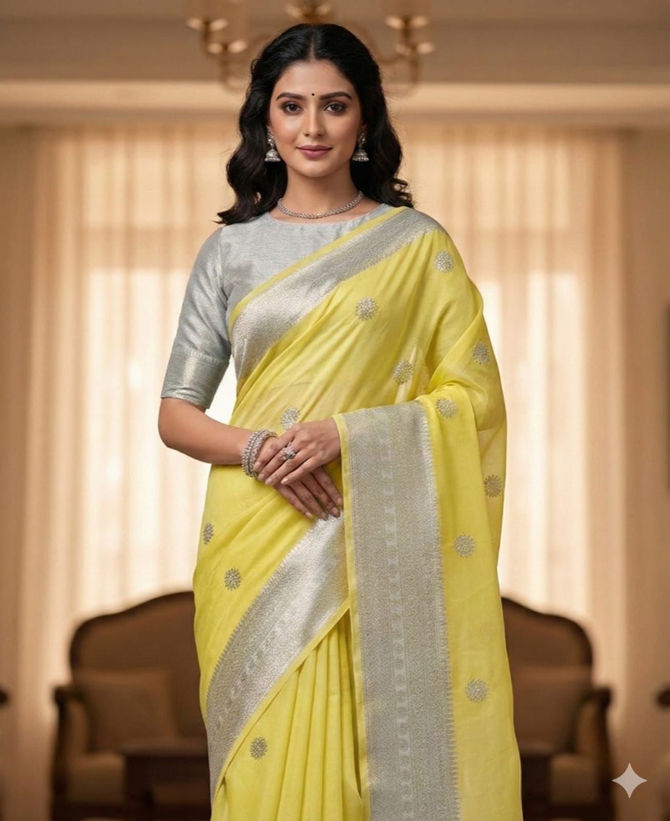 Pastel Color Jacquard Zari Saree