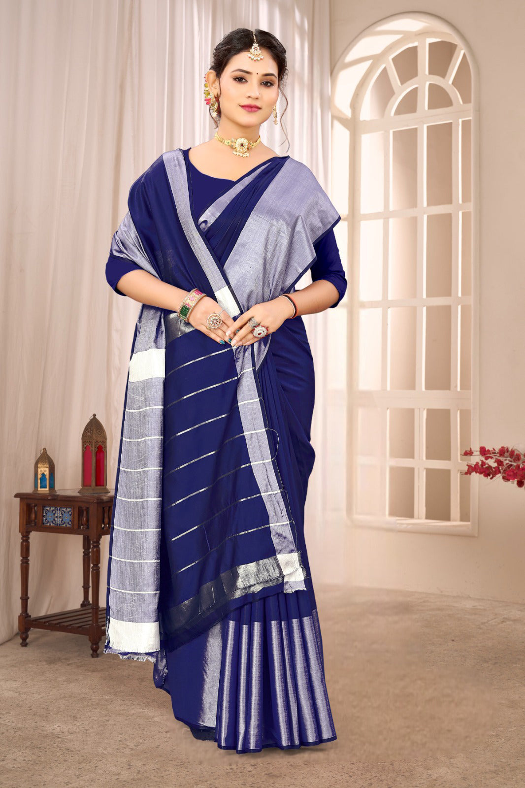 Soft Fabric Saree with Zari Pallu
