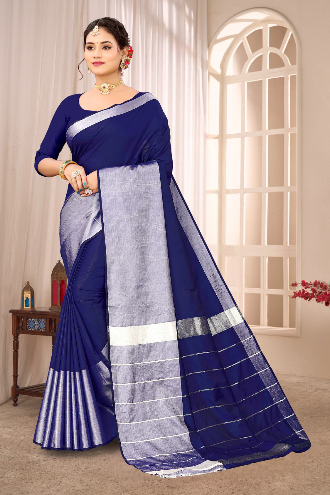 Soft Fabric Saree with Zari Pallu