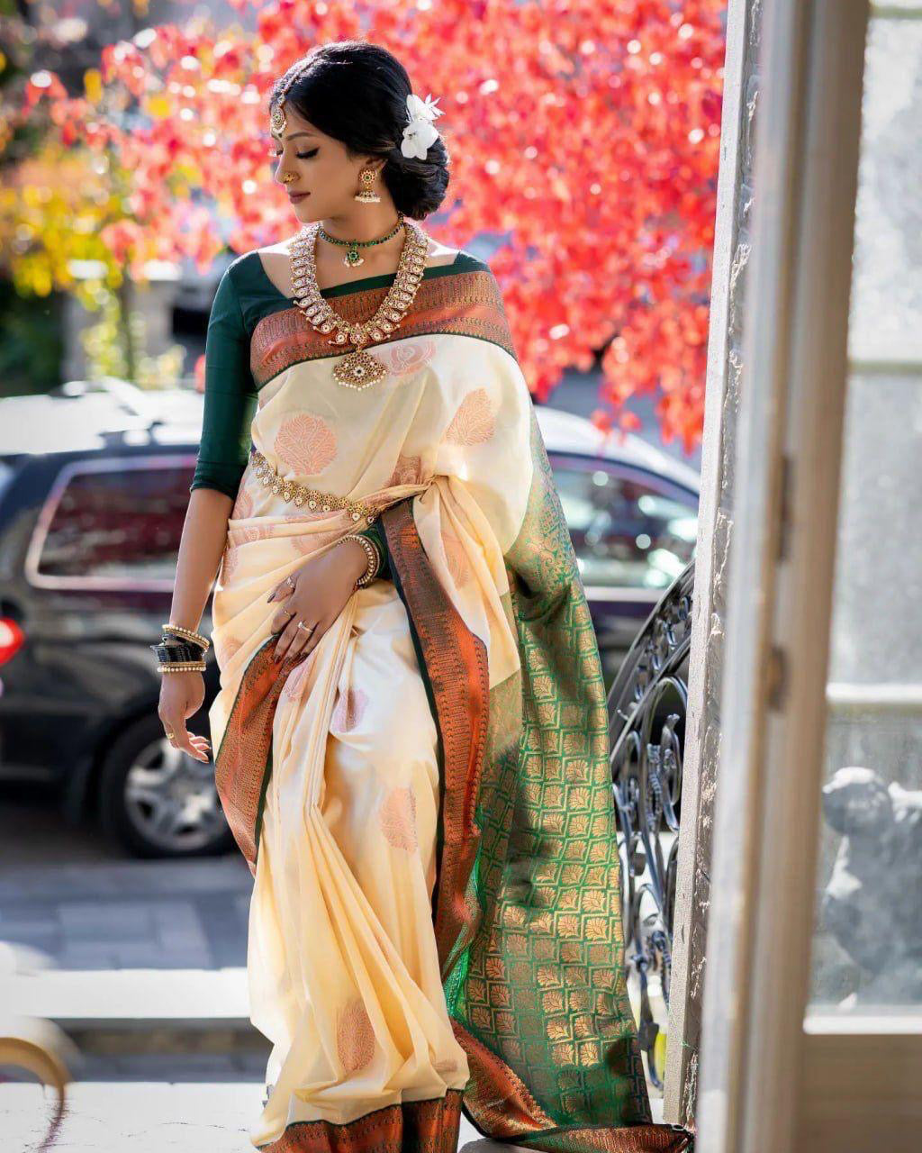 Traditional Motif Zari Silk Saree