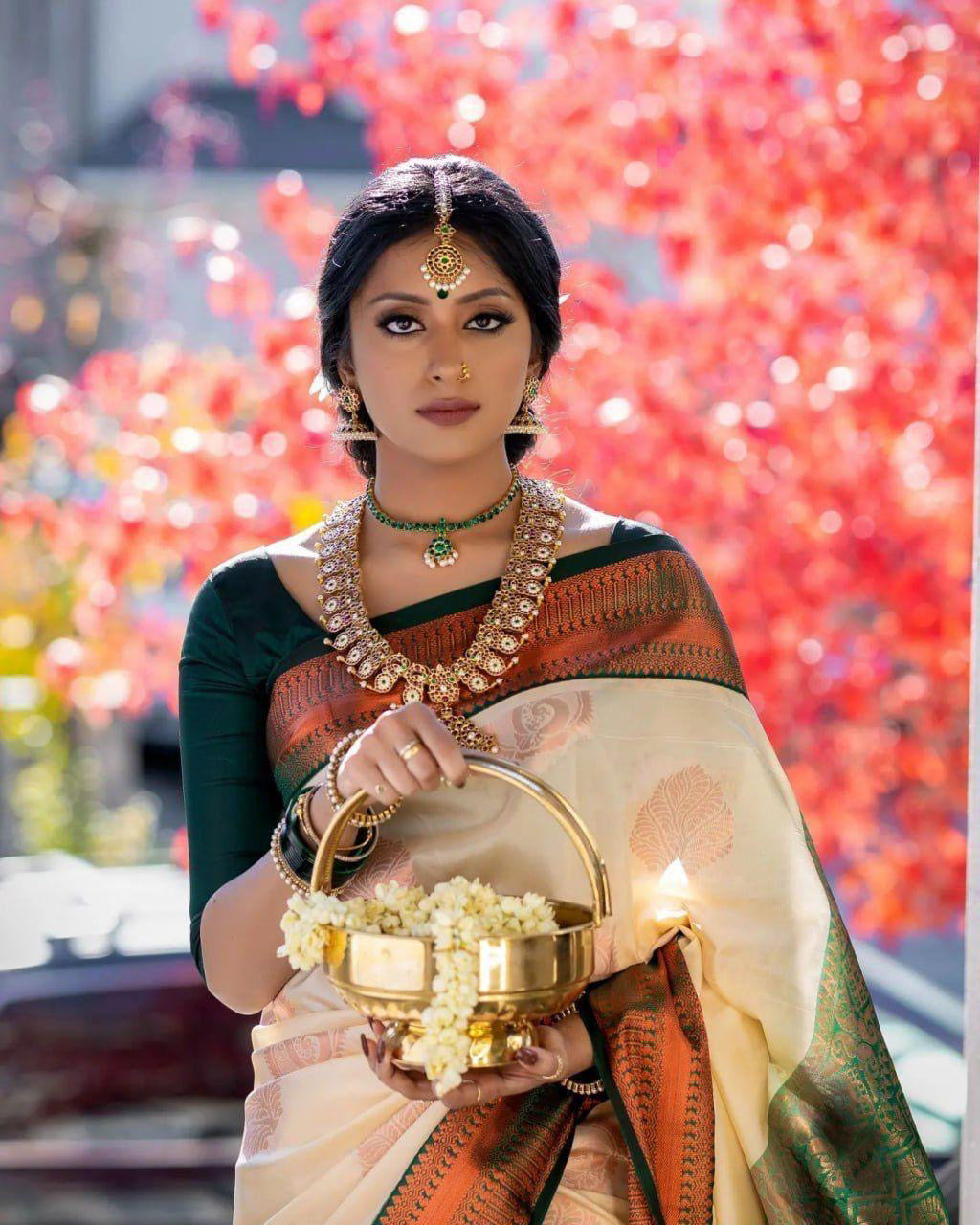Traditional Motif Zari Silk Saree